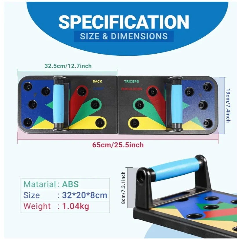 Push Up Board for Men & Women, Multi-Function Foldable Push up Board