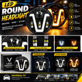 V Model Round LED Vehicle Headlight