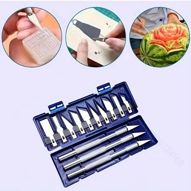 13-Piece Precision Craft & Carving Knife Set with Storage Case