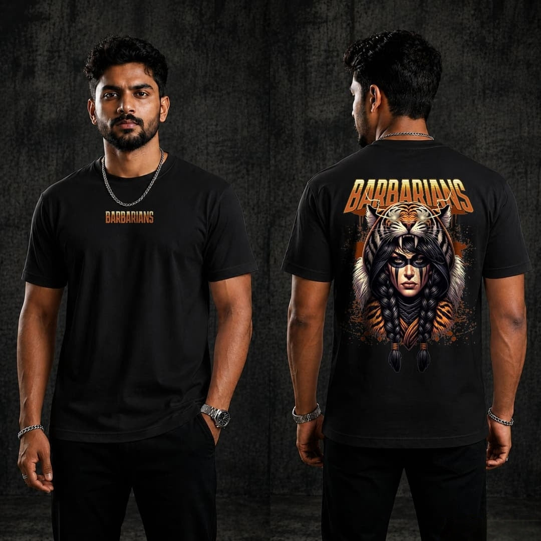 Barbarian Tiger Warrior Regular T - shirt