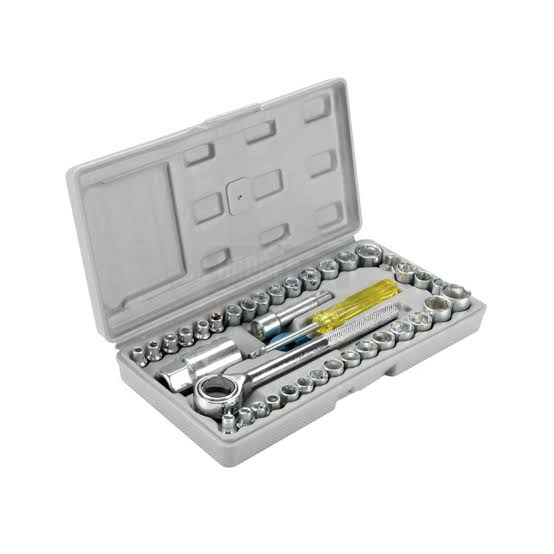 40 Pcs Socket Wrench Set – 1/4" & 3/8" Drive SAE & Metric Tool Set