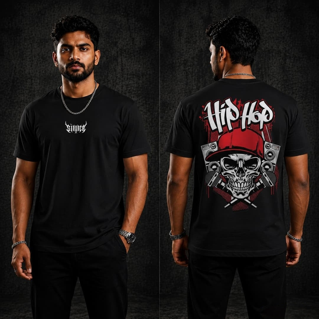 Hip Hop Skull Regular T - shirt