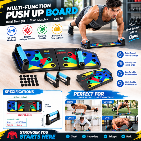 Push Up Board for Men & Women, Multi-Function Foldable Push up Board