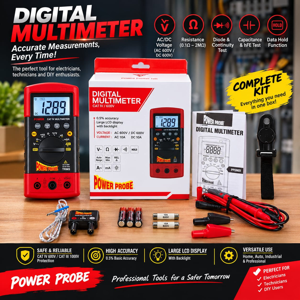 🛠️ Power Probe PPDMM Digital Multimeter

Professional Automotive & Electrical Testing Too